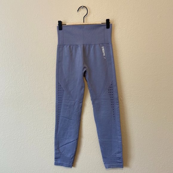 Gymshark Pants - GymShark Blue Athletic Leggings Cut Outs and Textured Size Medium